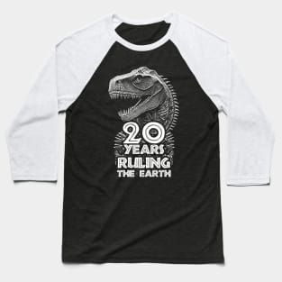 20th Anniversary - Dinosaur Lovers Birthday Baseball T-Shirt
